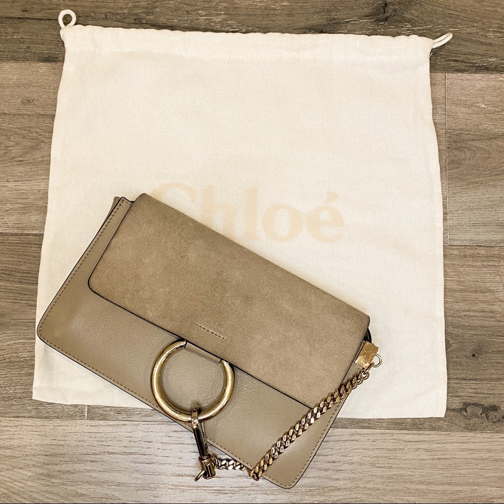 Chloé Faye small shoulder bag in Motty Grey - Picture 7 of 12